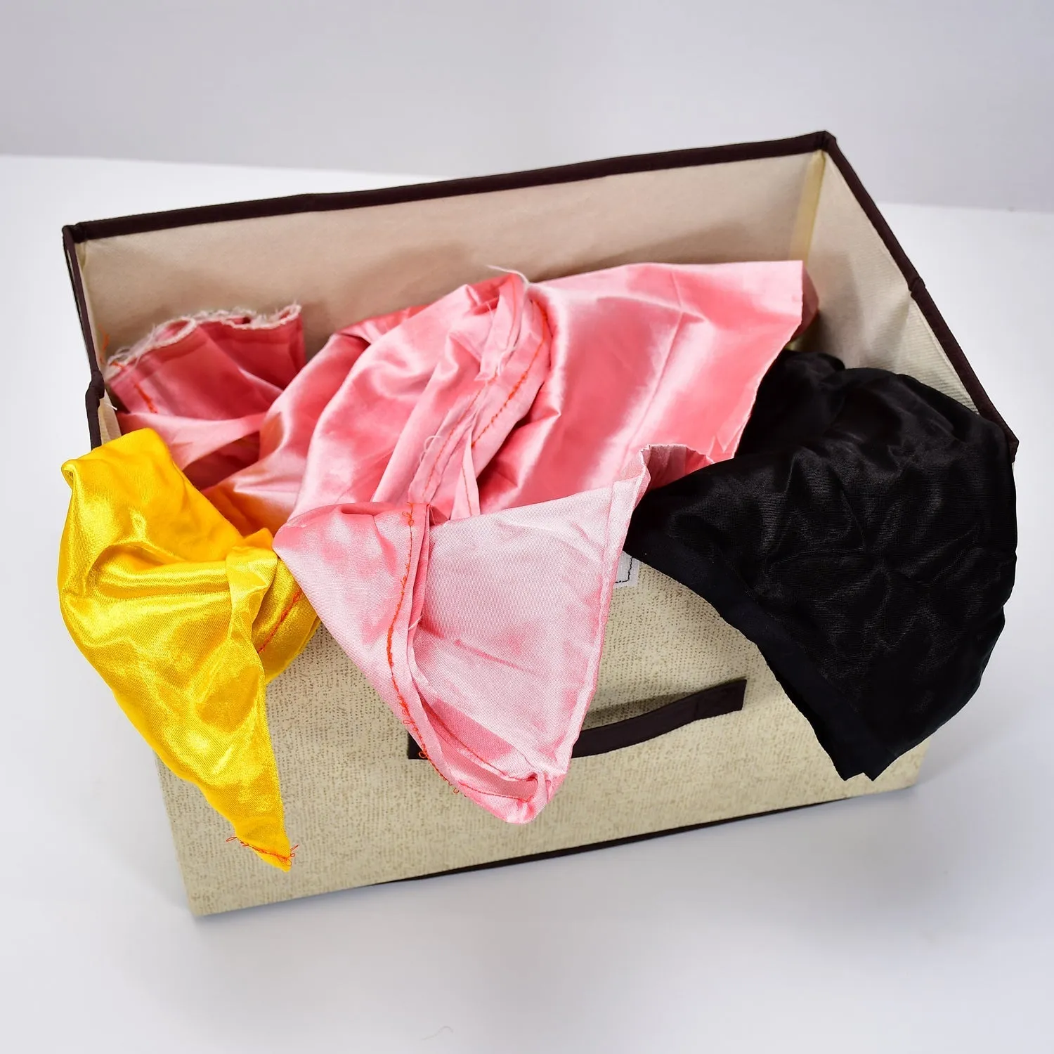 Foldable Storage Box with Lid and Handles, Cotton and Linen Storage Bins and Baskets Organizer for Nursery, Closet, Bedroom, Home