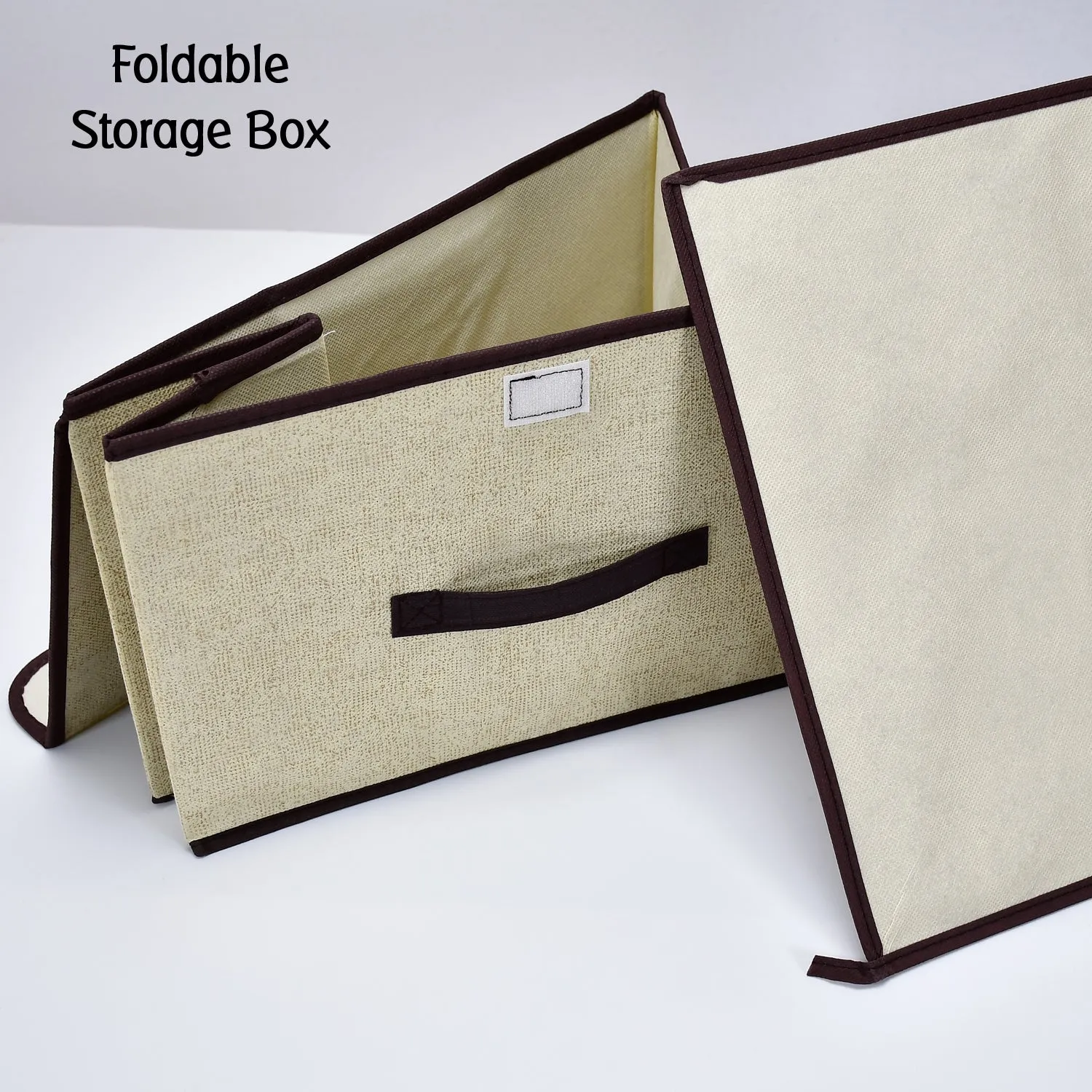 Foldable Storage Box with Lid and Handles, Cotton and Linen Storage Bins and Baskets Organizer for Nursery, Closet, Bedroom, Home
