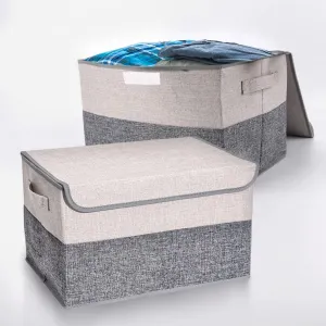 Foldable Storage Organizers Gray and Beige 29L - Pack of 2