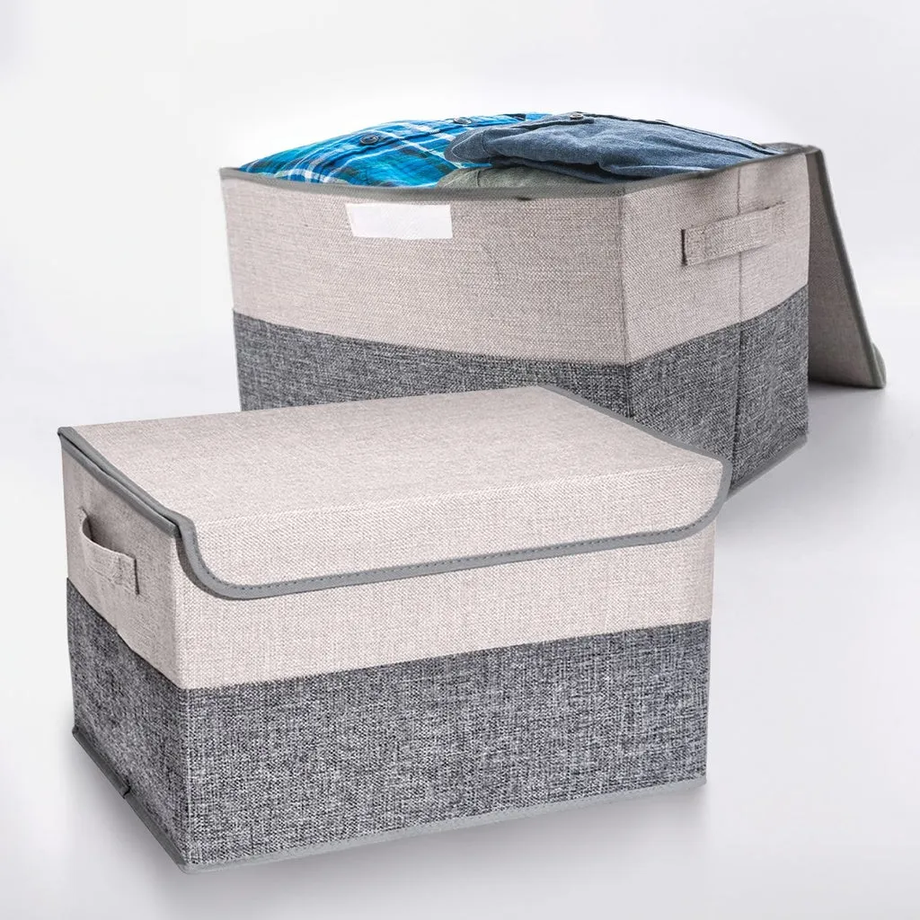 Foldable Storage Organizers Gray and Beige 29L - Pack of 2