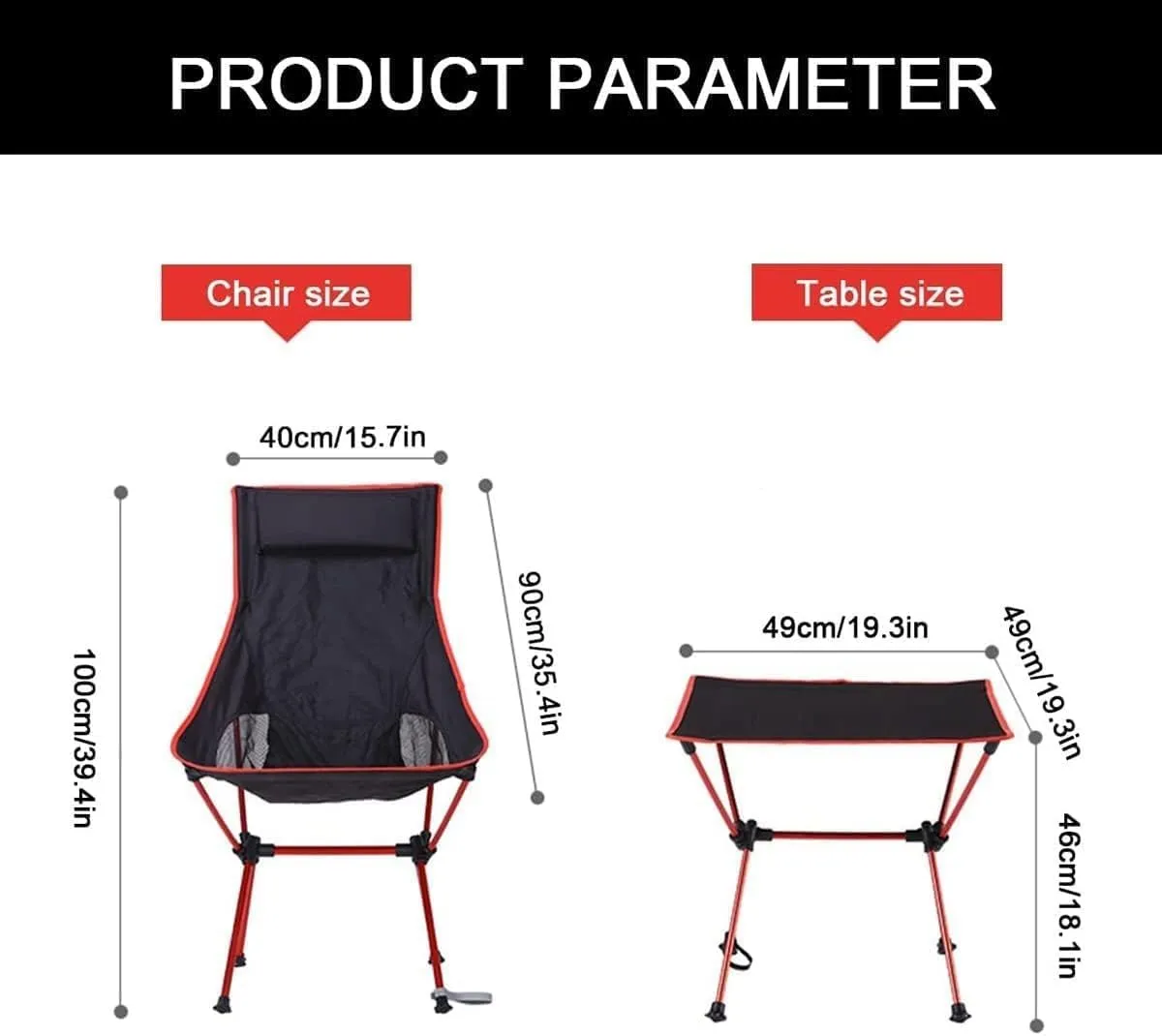 Folding Camping 3 Pieces Camping Chairs Portable Outdoor Chair with High Back Light Folding Chair Outdoor for Camp Hiking Beach Chairs Foldable(Blue)
