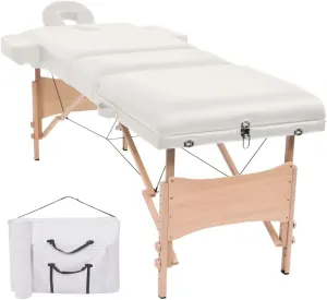 Folding Massage Table for Relaxation, Comfort, and Professional Use, Adjustable Height and Headrest, White
