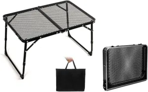 Folding Table, Camping Folding Table Outdoor Picnic Table Foldable Beach Table Mesh Top Grill Table