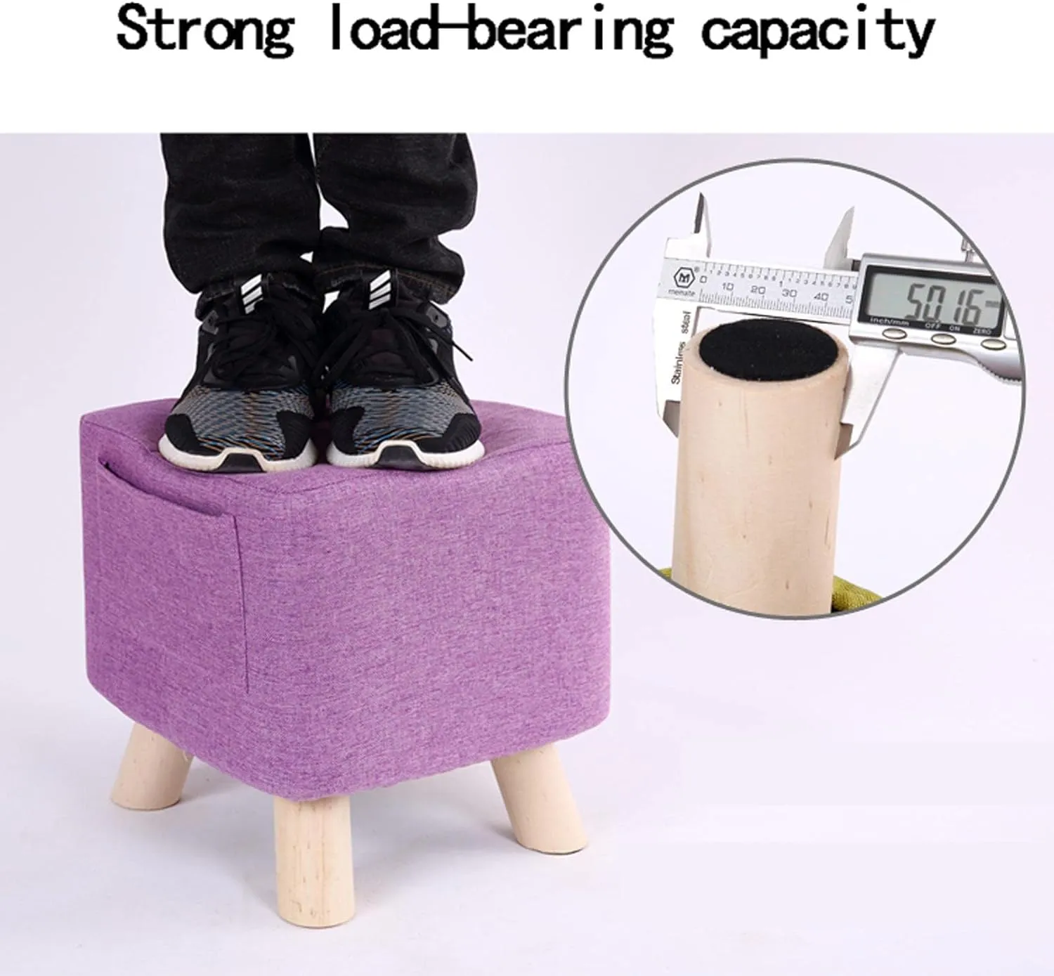 Foot Stool Ottomans Linen Shoe Change Stool Small Footstool Rest Stool Square Foot Stools Footstools for Living Room Ottomans for The Bedroom, Brown- 28x28x31cm