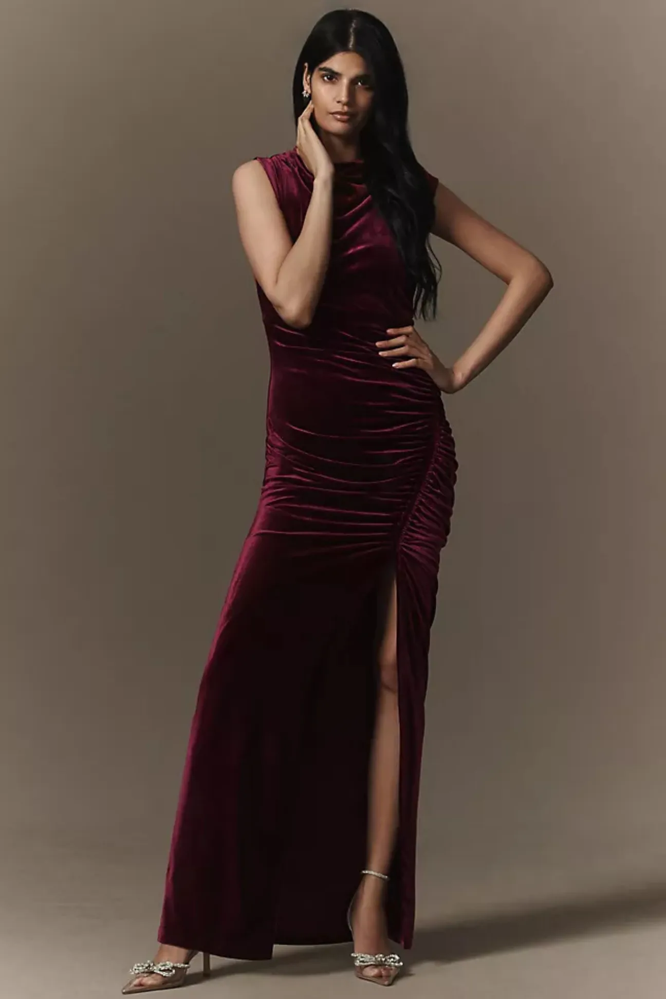 Francesca High-Neck Velvet Dress