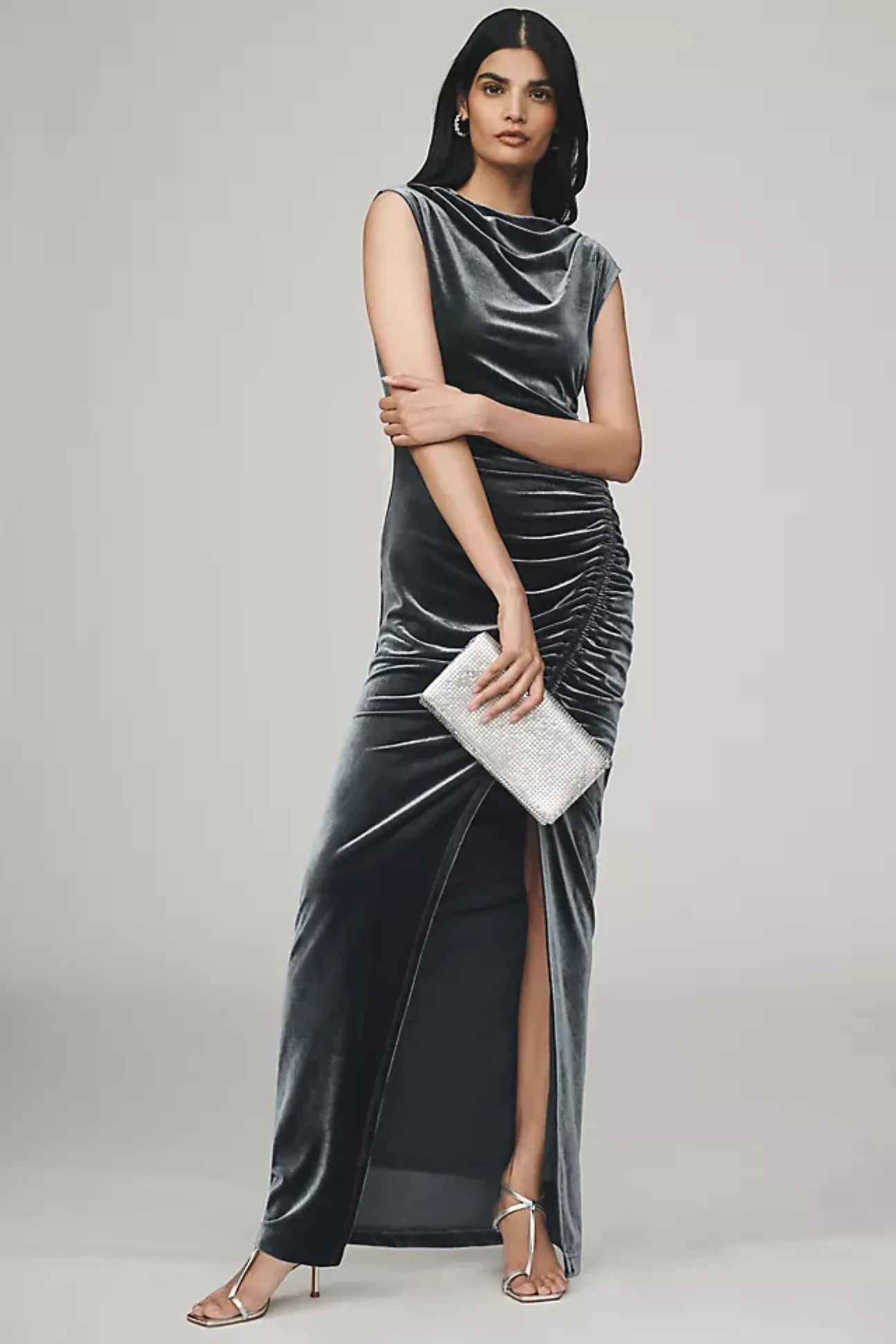 Francesca High-Neck Velvet Dress