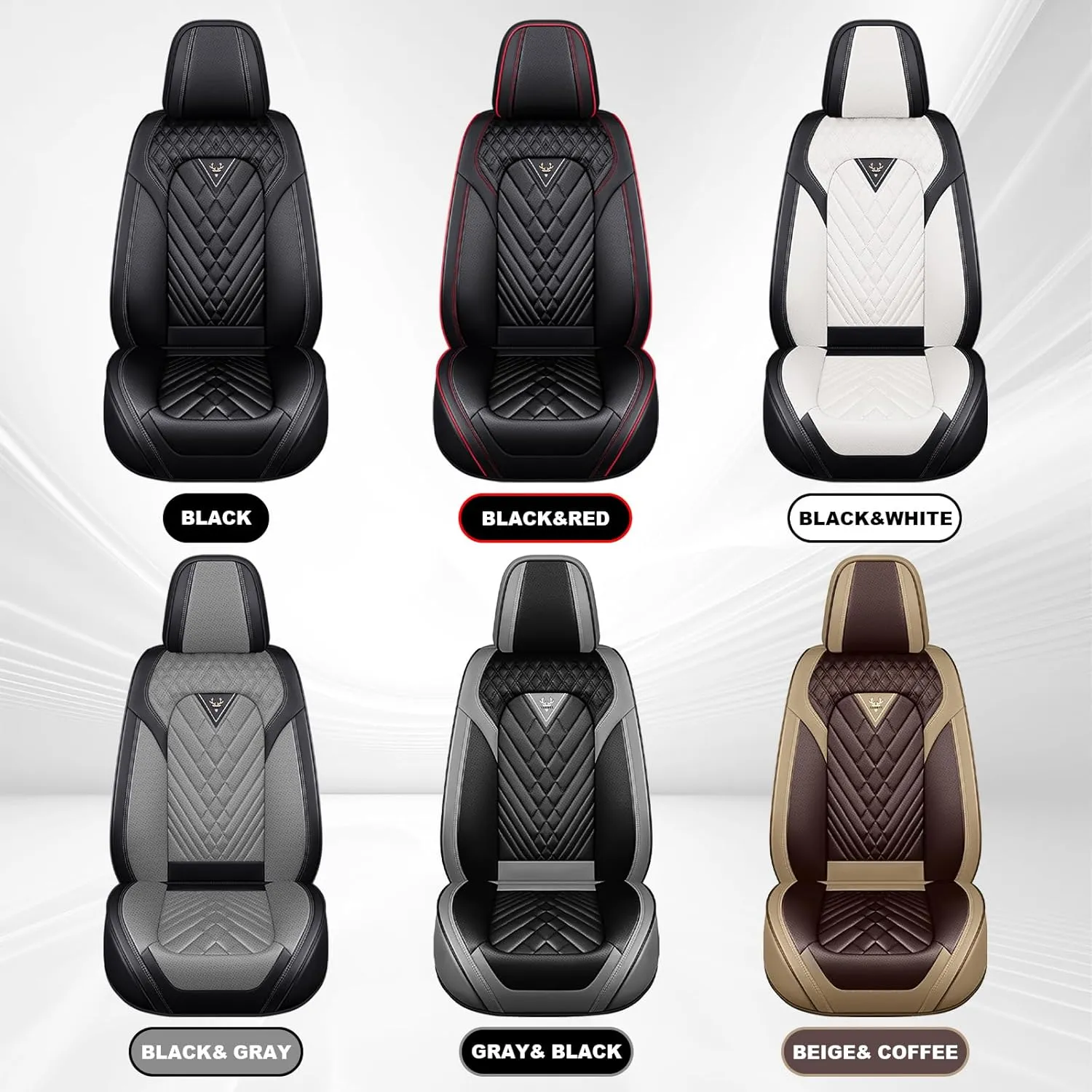Front Seat Covers for Volvo XC60 2010-2024,Waterproof Faux Leather Car Seat Covers,Luxury Automotive Interior Accessories Cover (2-Seat Set, Beige&Coffee)