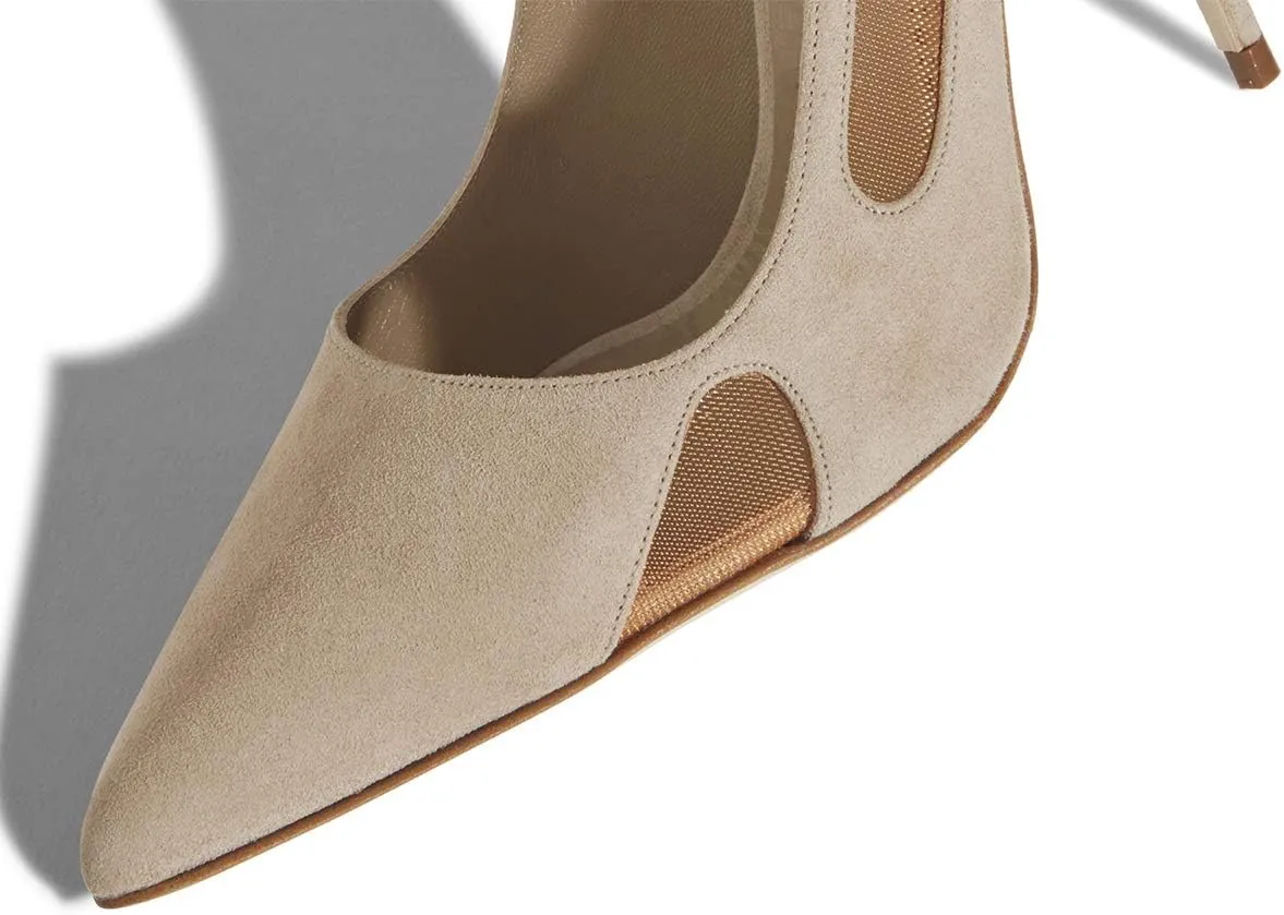 FSJ Women Pointed Toe Pumps Sexy Cutout Mesh Design Stiletto High Heels Comfort Slip on Prom Events Party Dress Shoes Size 4-15 US
