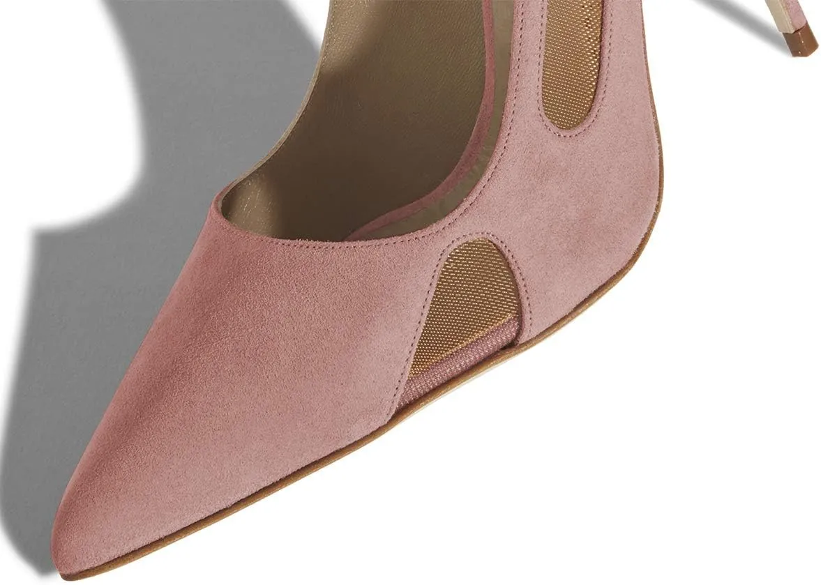 FSJ Women Pointed Toe Pumps Sexy Cutout Mesh Design Stiletto High Heels Comfort Slip on Prom Events Party Dress Shoes Size 4-15 US