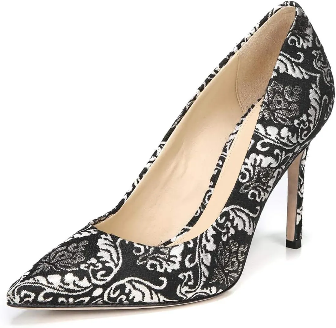 FSJ Women Sexy Pointed Toe Pumps Stiletto High Heels Slip On Multi Pattern Party Dress Shoes Size 4-15 US