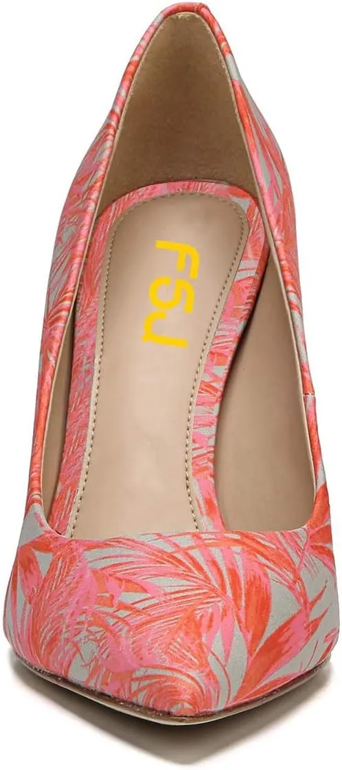 FSJ Women Sexy Pointed Toe Pumps Stiletto High Heels Slip On Multi Pattern Party Dress Shoes Size 4-15 US