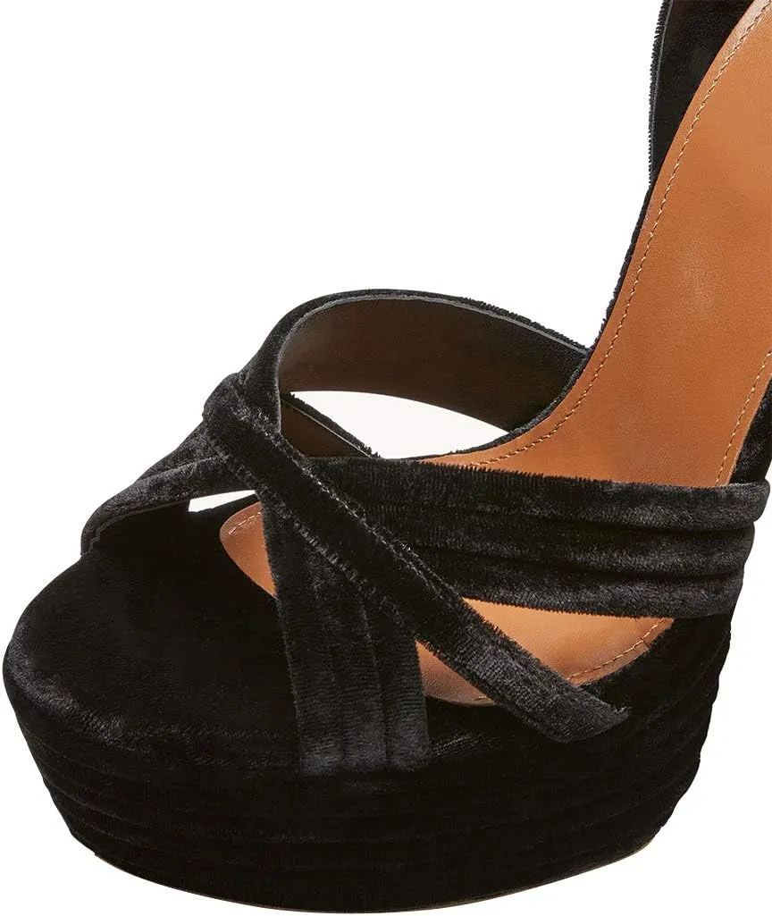 FSJ Women Sexy Strappy Open Toe Platform Sandals Ankle Strap High Stiletto Heel Metallic Dress Party Shoes Size 4-15 US