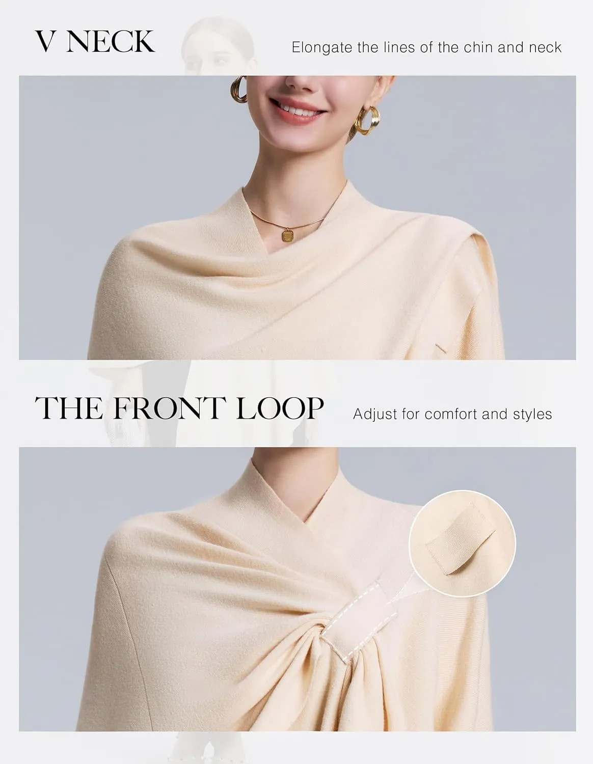 FUGREEN Shawl Wraps for Women Cross Front Poncho Sweater Knitted Elegant Cape for Fall Winter