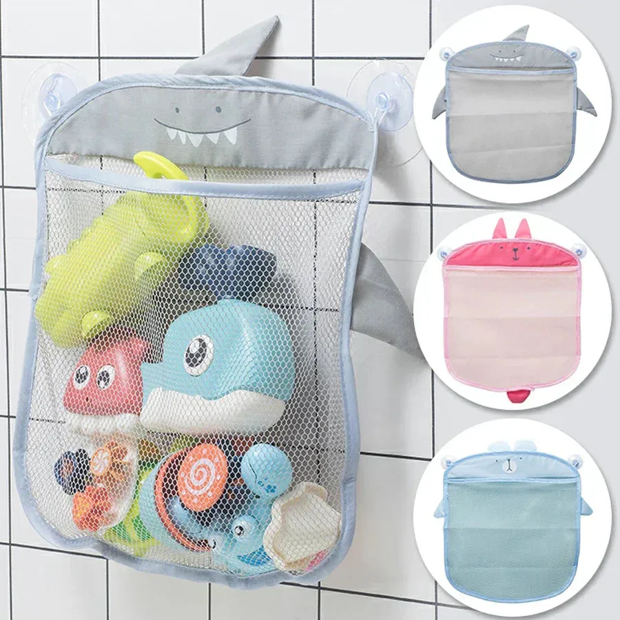 Fun Mesh Bath Toy Storage Basket for Kids - Quick-Dry Bathtub Organizer Net Bag
