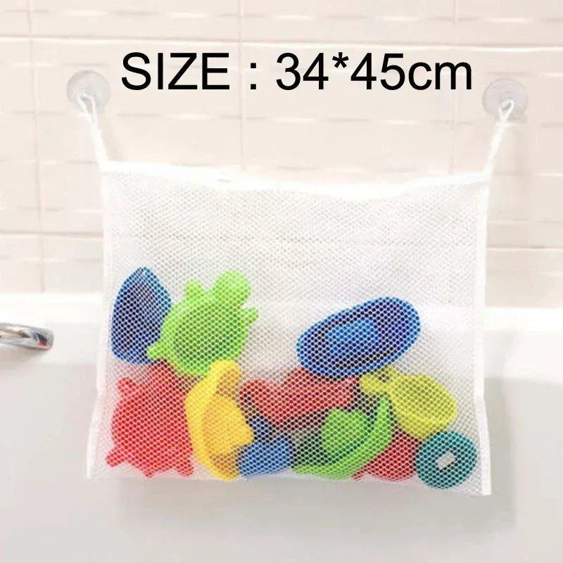 Fun Mesh Bath Toy Storage Basket for Kids - Quick-Dry Bathtub Organizer Net Bag