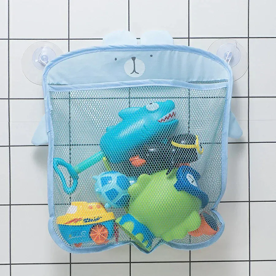 Fun Mesh Bath Toy Storage Basket for Kids - Quick-Dry Bathtub Organizer Net Bag