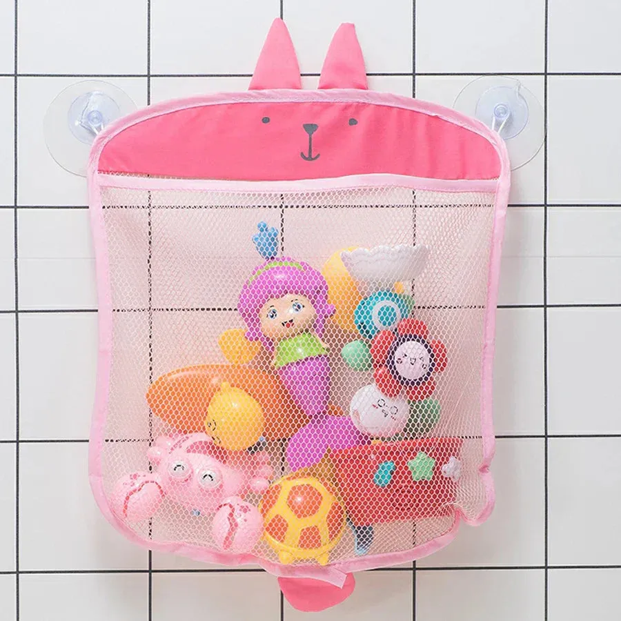 Fun Mesh Bath Toy Storage Basket for Kids - Quick-Dry Bathtub Organizer Net Bag