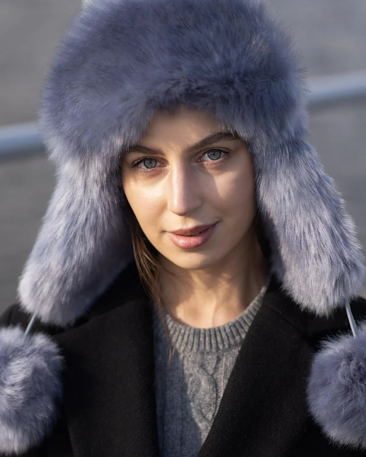 Futrzane Aviator Hat - Winter Trapper Hats for Women - Warm Russian Bomber Hat