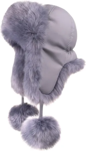 Futrzane Aviator Hat - Winter Trapper Hats for Women - Warm Russian Bomber Hat