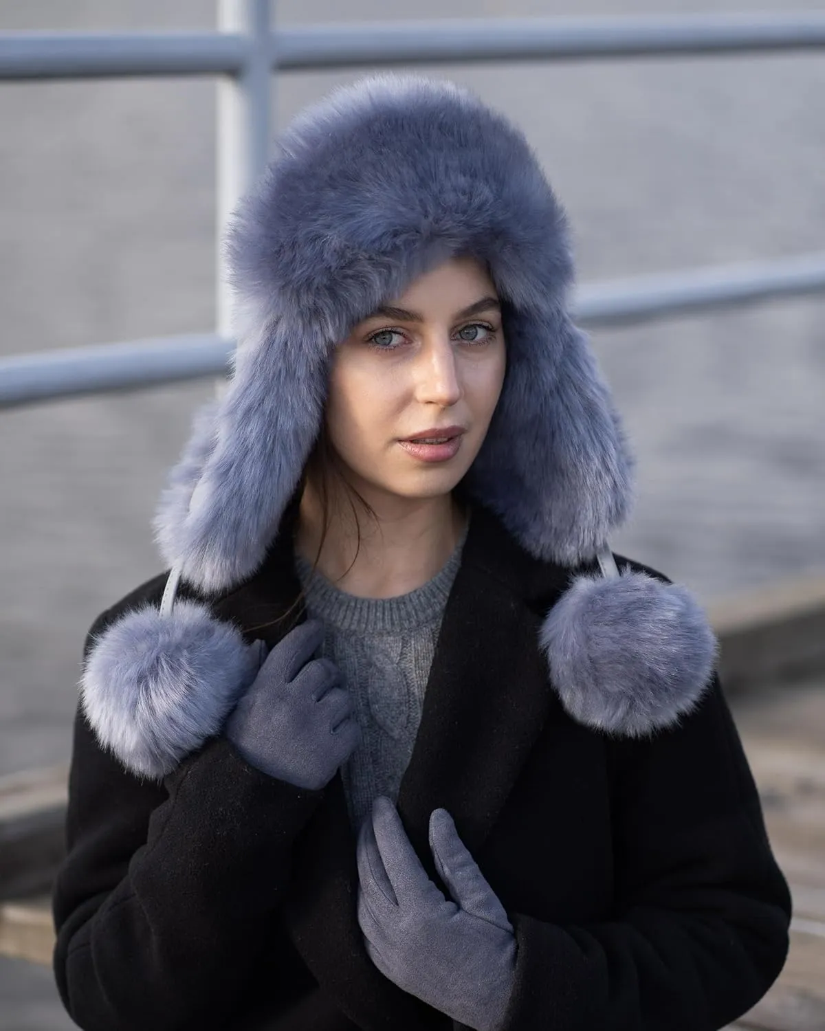 Futrzane Aviator Hat - Winter Trapper Hats for Women - Warm Russian Bomber Hat