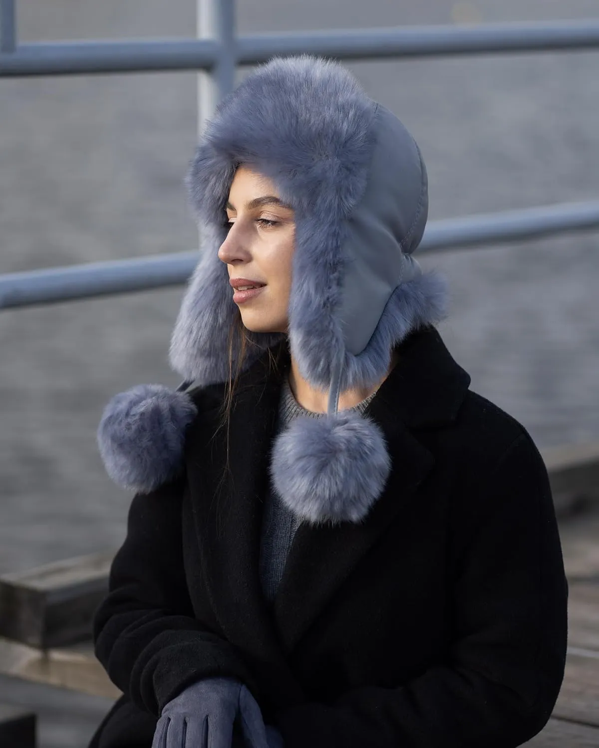 Futrzane Aviator Hat - Winter Trapper Hats for Women - Warm Russian Bomber Hat