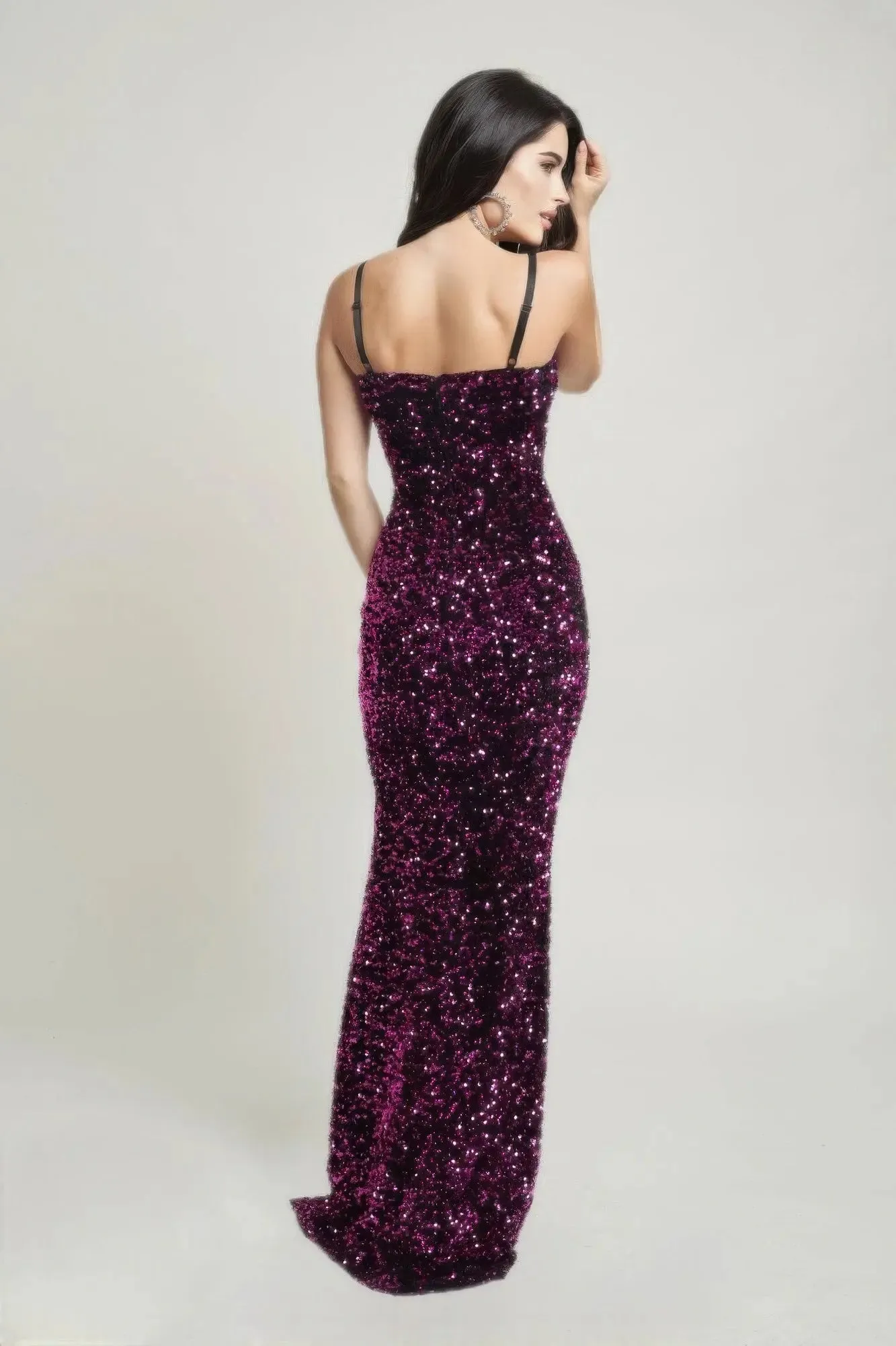 FZ Women's Cecily Teddy Velvet Corset Maxi Evening Dress