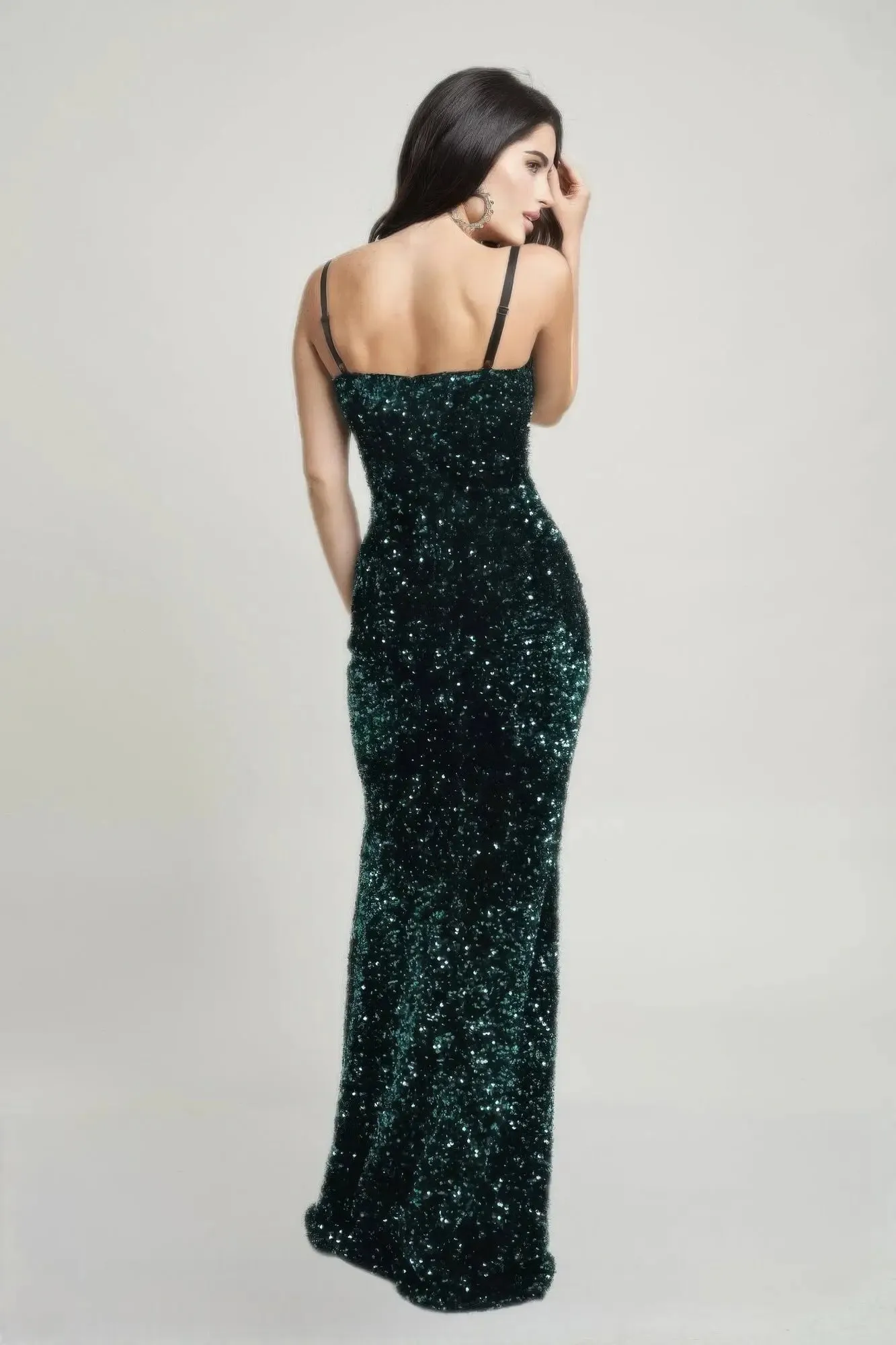 FZ Women's Cecily Teddy Velvet Corset Maxi Evening Dress