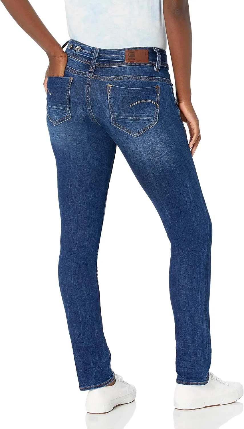 G-STAR RAW Women's Midge Saddle Mid Rise Straight Fit Jeans