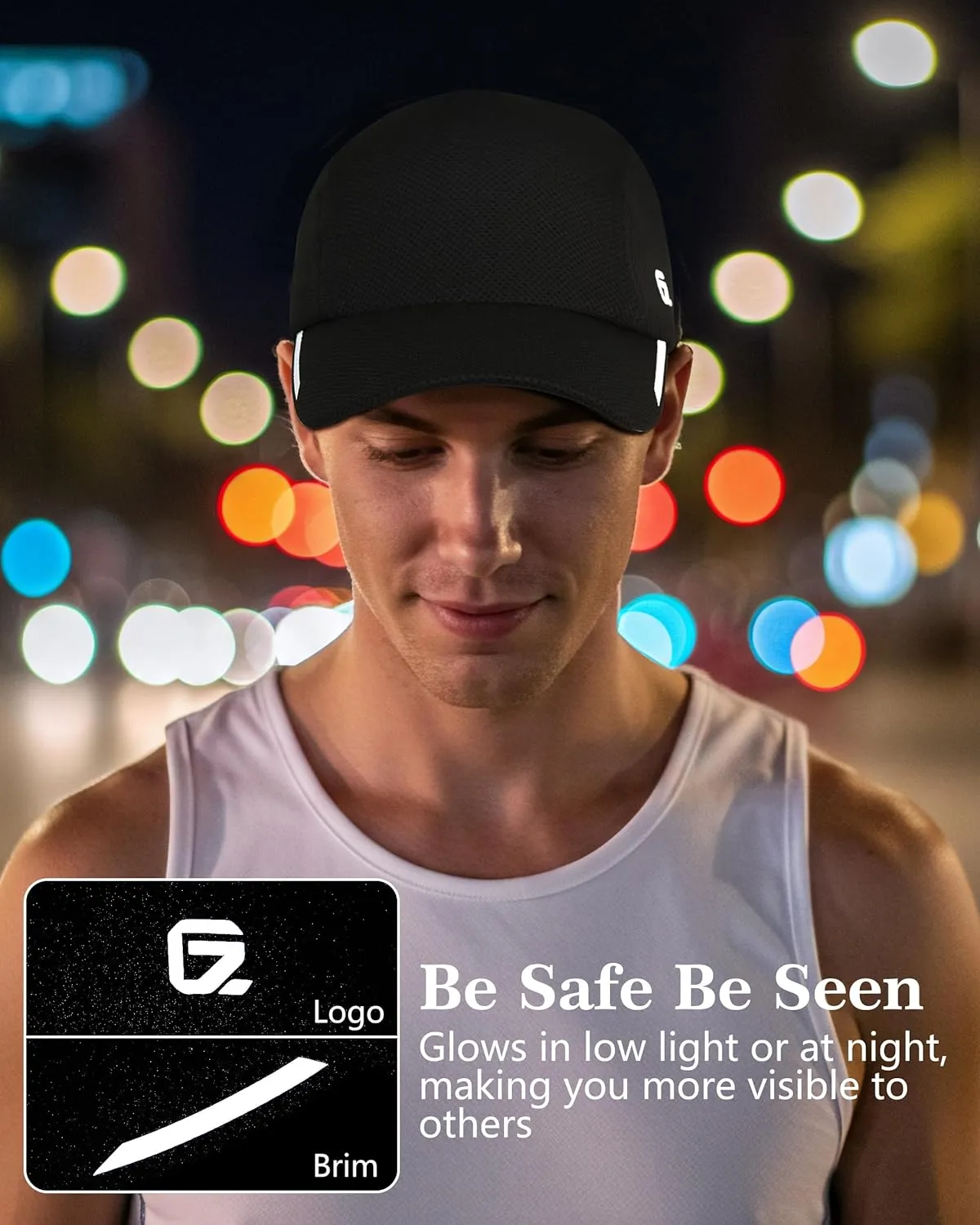 GADIEMKENSD Cooling Running Hat Performance Mesh Hat with Reflective, Ventilation, Lightweight, Cools Up to 2 Hours