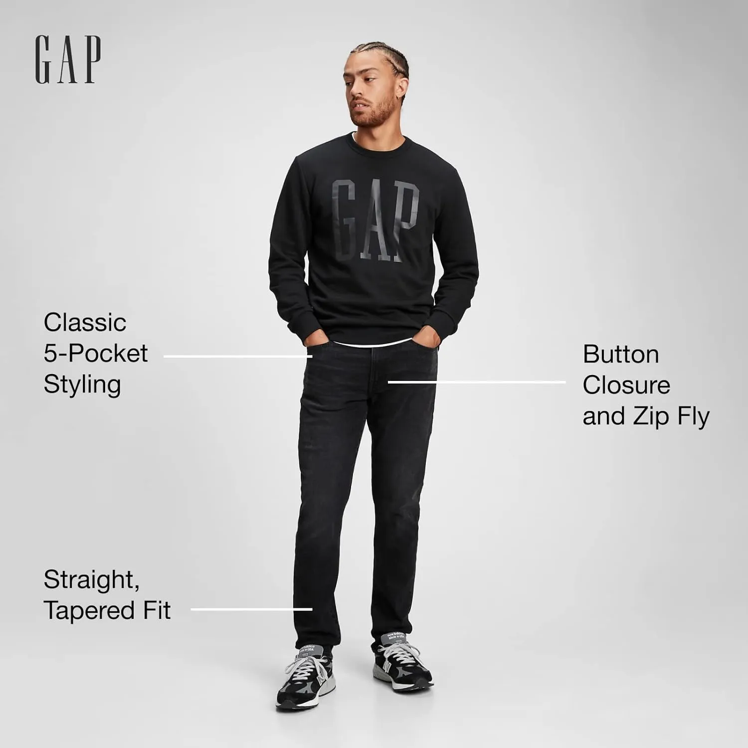 GAP Men's Straight Taper Fit Denim Jeans