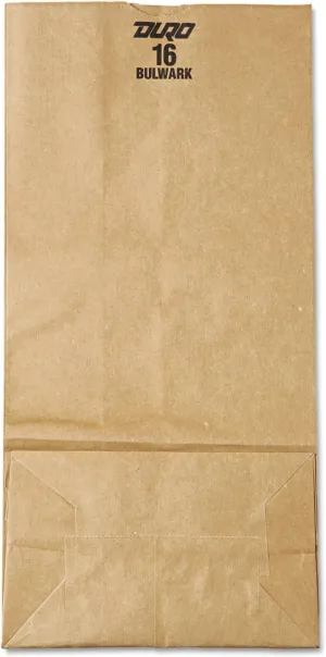 General GX16#16 Paper Grocery Bag, 57lb Kraft, Extra-Heavy-Duty 7 3/4 x4 13/16 x16, 500 bags