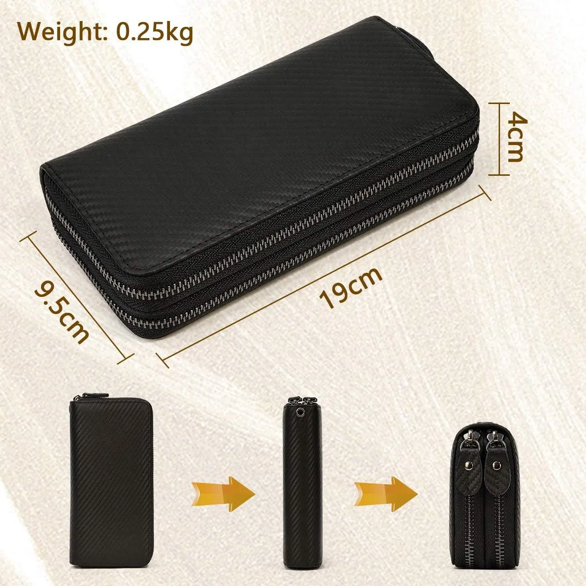 Genuine Leather Long Wallet for Men, Large Capacity Purse Clutch Bag Handbag Checkbook Cash Credit Cards Phone Holder