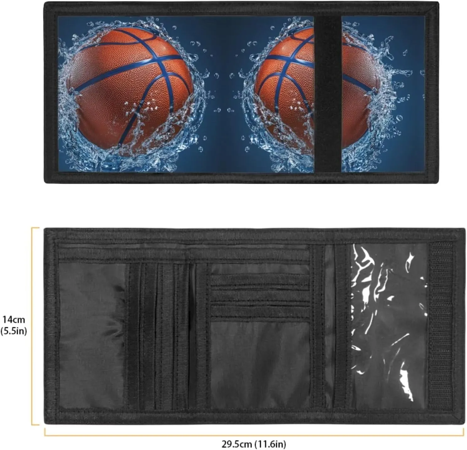 GIFTPUZZ Basketball Toddler Wallet for Boys Wallet for Teen Boy with Name School Money Bag for Christmas Birthday Gifts Add Your Name on Basketball