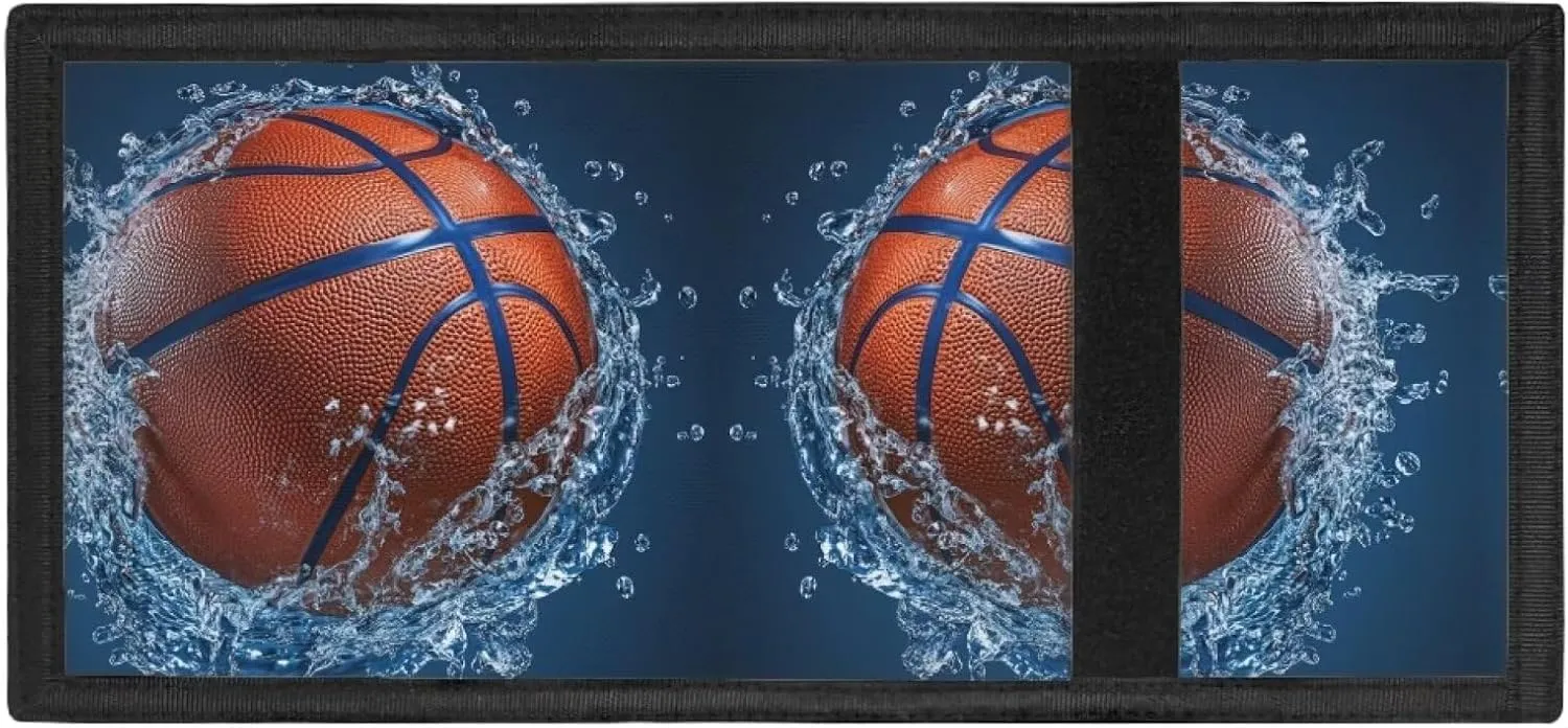 GIFTPUZZ Basketball Toddler Wallet for Boys Wallet for Teen Boy with Name School Money Bag for Christmas Birthday Gifts Add Your Name on Basketball