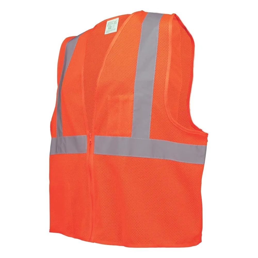 Global Glove GLO-006 FrogWear Class 2 Polyester Mesh Safety Vest with 3M Reflective Fabric, 2X-Large, Orange (Case of 50)
