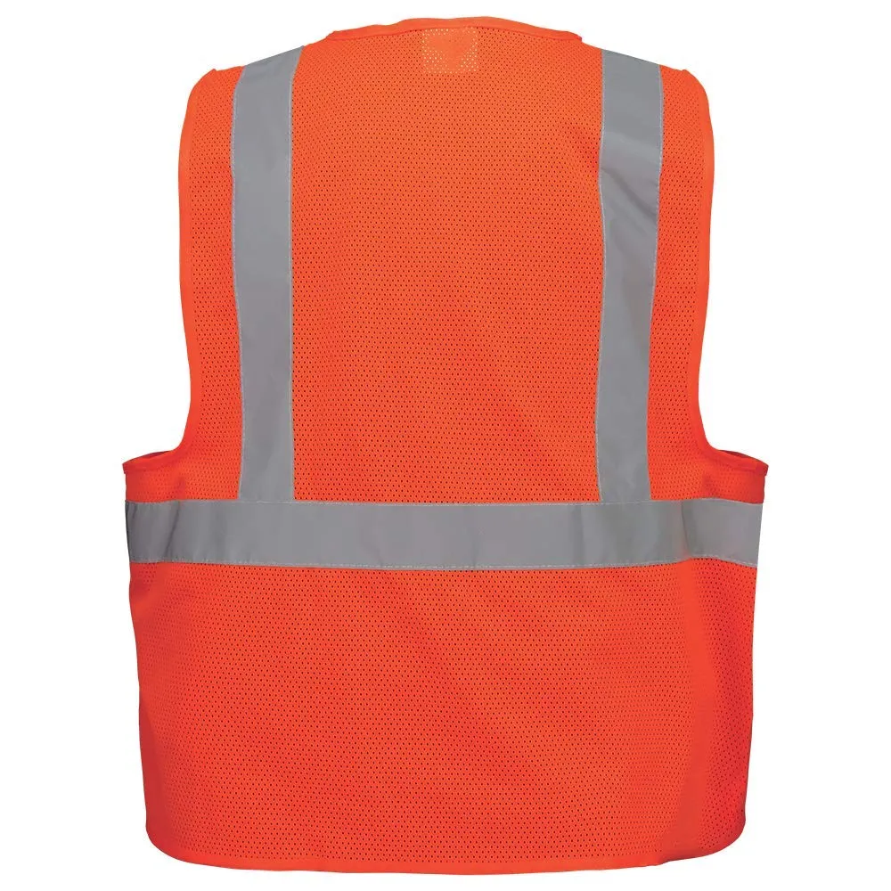 Global Glove GLO-006 FrogWear Class 2 Polyester Mesh Safety Vest with 3M Reflective Fabric, 2X-Large, Orange (Case of 50)