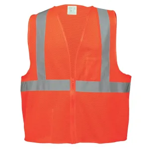 Global Glove GLO-006 FrogWear Class 2 Polyester Mesh Safety Vest with 3M Reflective Fabric, 2X-Large, Orange (Case of 50)