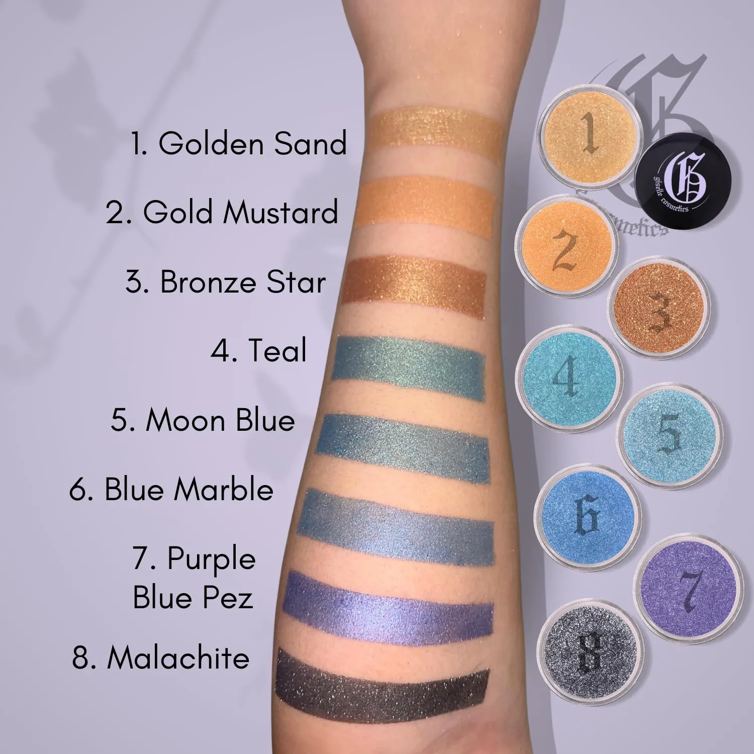 Golden Sands Loose Mineral Eyeshadow - Organic, Talc-Free, High Pigment Eye Shadow | Iridescent, Matte, and Glitter Eyeshadow Palette Makeup in Orange, Copper and Bronze