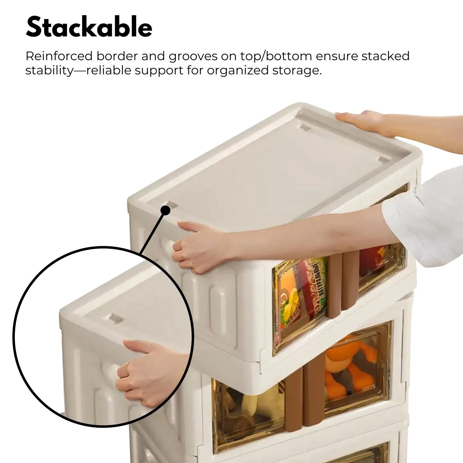 GOMINIMO 32L Foldable Storage Organizers(lvory Brown)