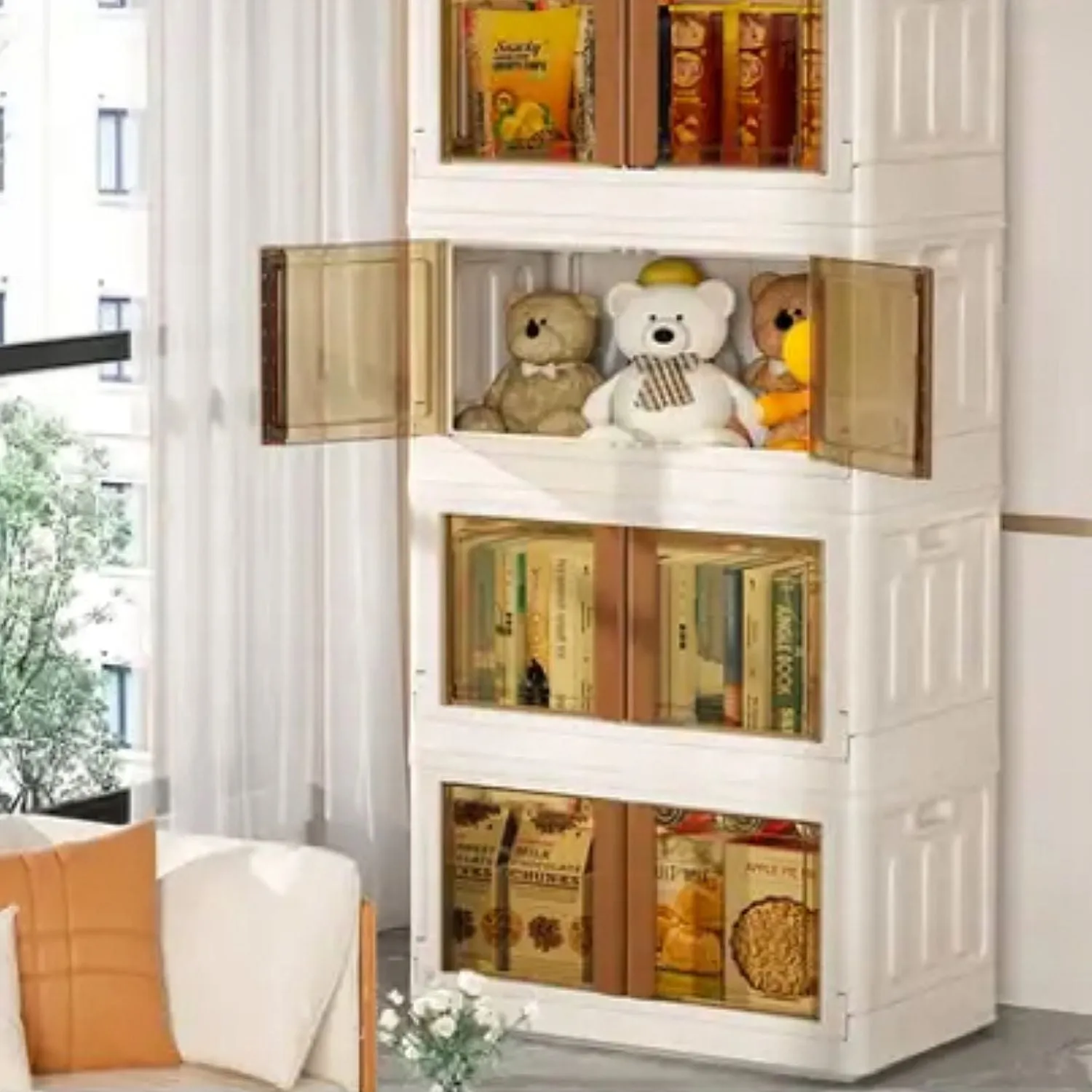 GOMINIMO 32L Foldable Storage Organizers(lvory Brown)