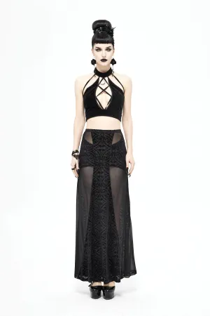 Gothic Cross Maxi Mesh Skirt