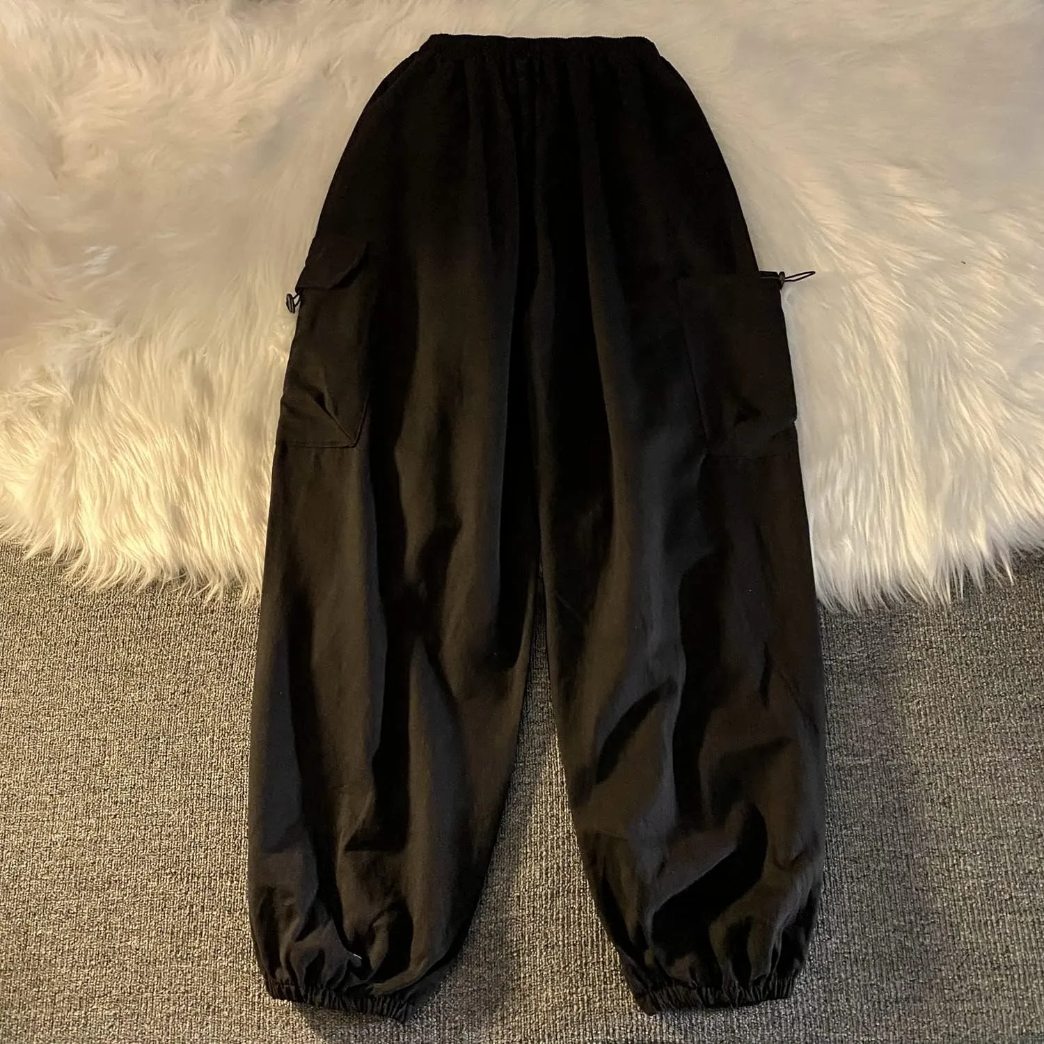 Gothic Harajuku Cargo Pants Y2K Women Wide Leg Joggers Hippie Streetwear Loose Baggy Trousers