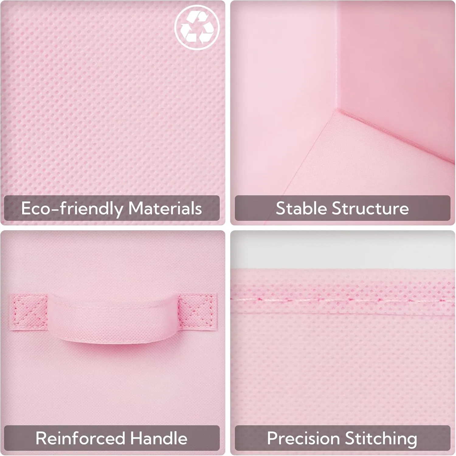 GRANNY SAYS Cube Storage Bins, 11 Inch Storage Cube Organizer, Collapsible Fabric Storage Cubes with Handle, Closet Baskets for Organization, Shelf Basket for Shelves, Pink, 6-Pack