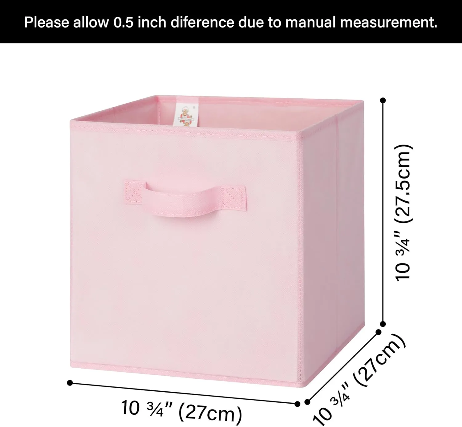 GRANNY SAYS Cube Storage Bins, 11 Inch Storage Cube Organizer, Collapsible Fabric Storage Cubes with Handle, Closet Baskets for Organization, Shelf Basket for Shelves, Pink, 6-Pack