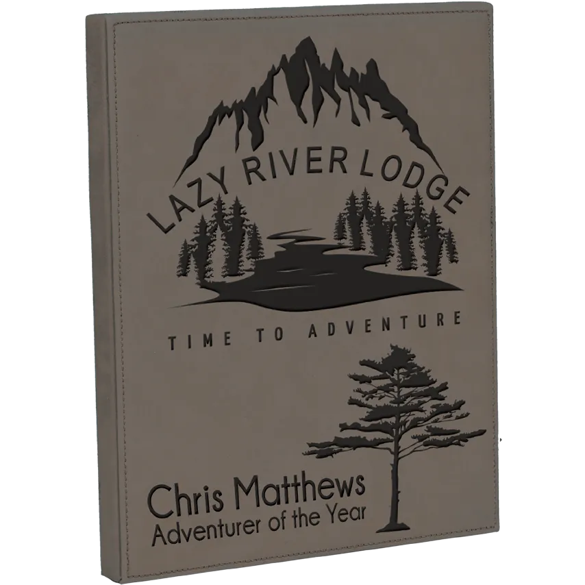 Gray Leatherette Plaque, Engraves Black -  Award and Recognition