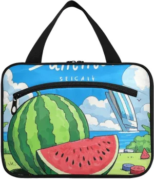 Green Summer Watermelon hanging travel bags for women with hook, designer fashion bags for men for dad bathroom bolso de mano para hombre L