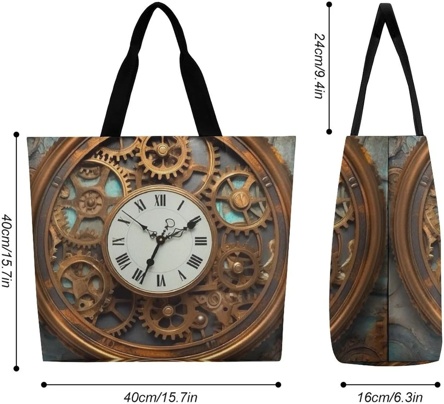 Grocery Bag Reusable Tote Bag Foldable Teal And Gold Marble Shopping Bag Handbag Washable Shoulder Bag for Travel