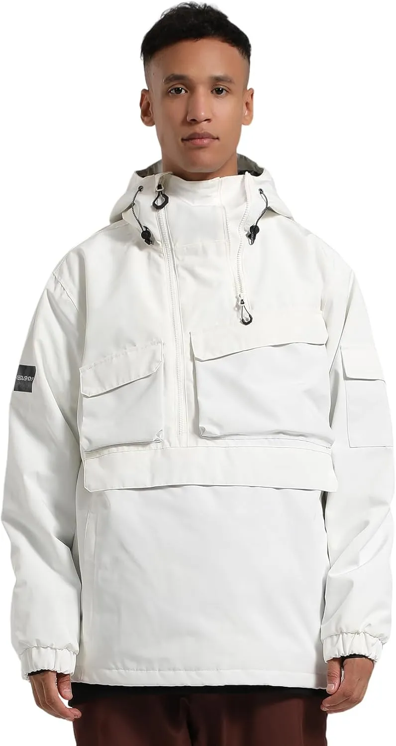 GSOU SNOW Men Ski Jacket Snowboard Coat Snow Pullover Hooded Winter Outdoor Sports Waterproof Windproof