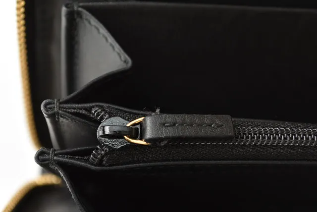 Gucci Leather Long Wallet Round Zipper Sylvie 476083