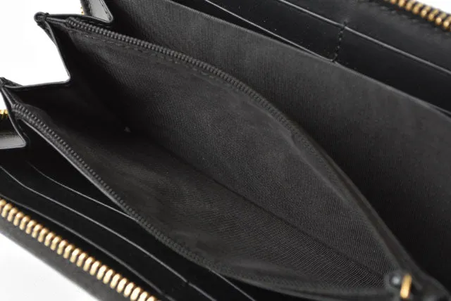 Gucci Leather Long Wallet Round Zipper Sylvie 476083
